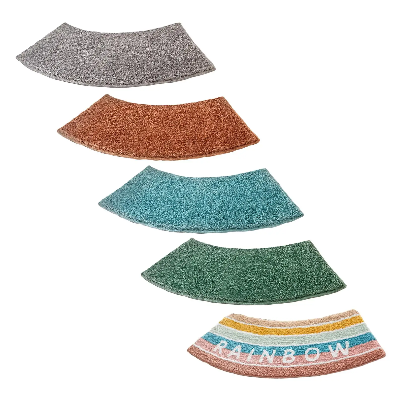 Bamboo Bath Mat - Gebogene Duschmatte, Toilettenmatte, Badewannenmatte für Waschküche,