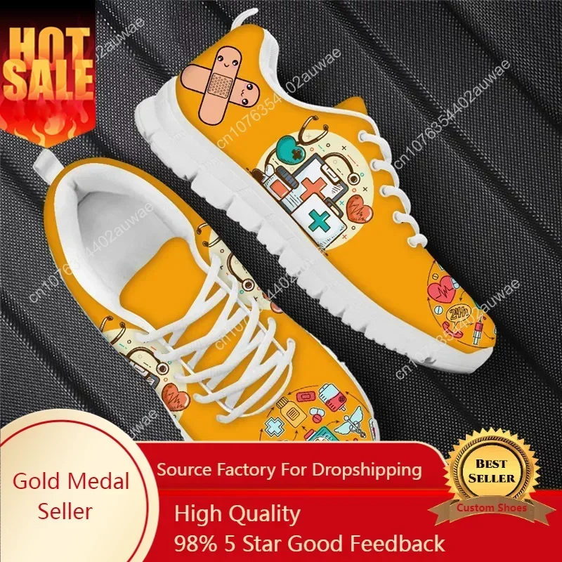 Health & Wellness Unlimited - Orange Health Medical Design Damen Freizeit-Ballerinas,